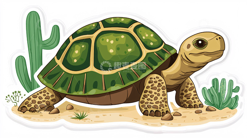高清大图下载【趣麦麦图】卡通沙漠陆龟
