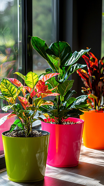彩色花盆绿植
