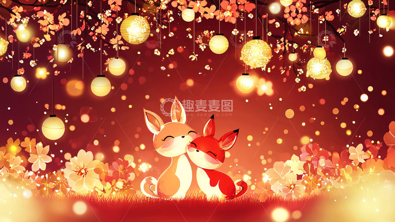 高清大图下载【趣麦麦图】可爱兔子情侣