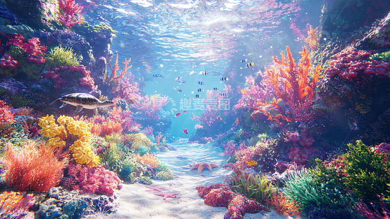 高清大图下载【趣麦麦图】梦幻般海底珊瑚礁