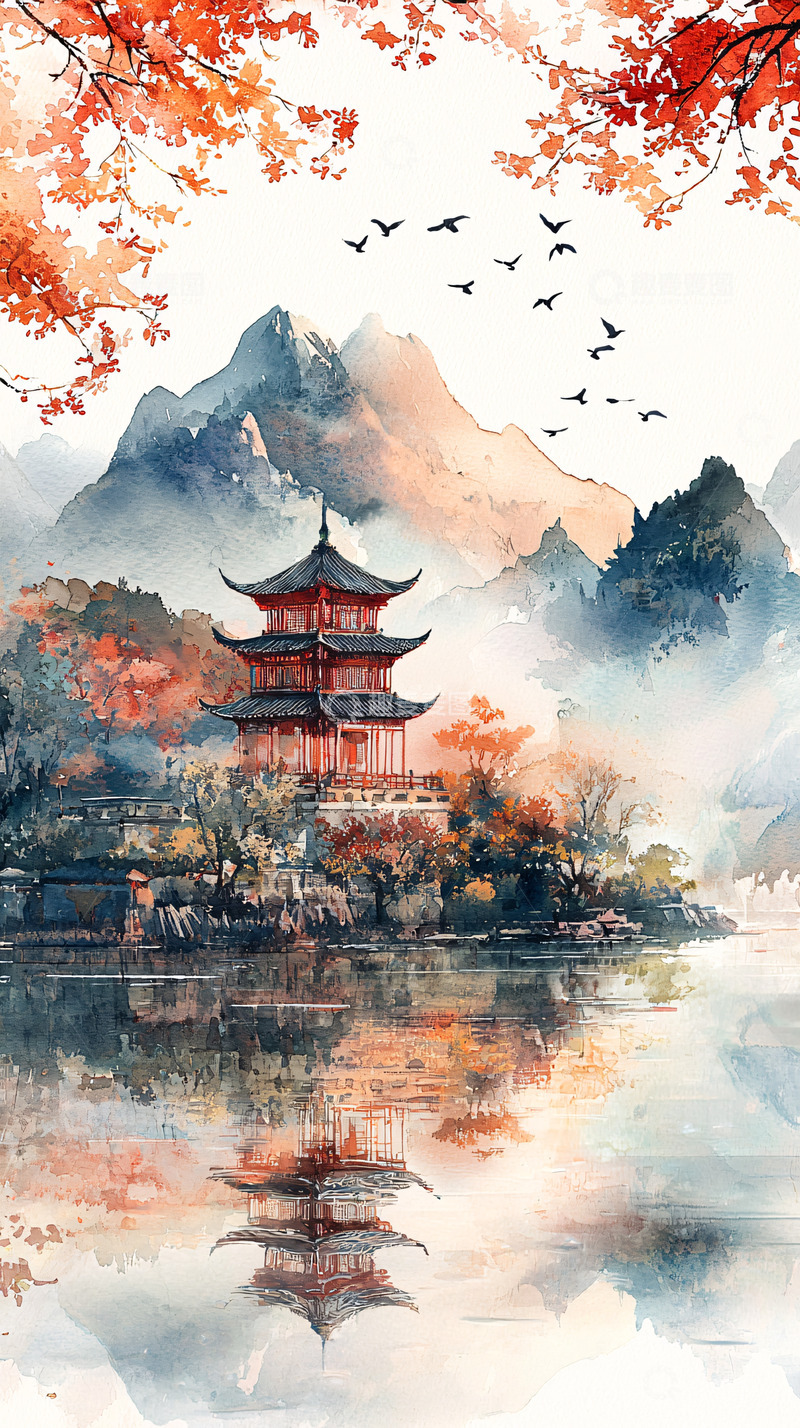 高清大图下载【趣麦麦图】水墨山水画154