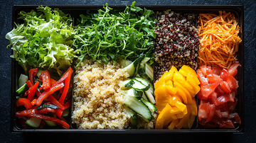 健康餐盒色彩鲜艳