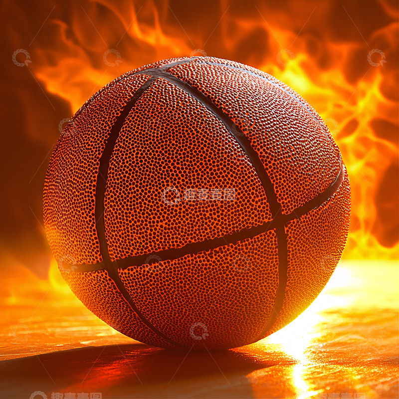 高清大图下载【趣麦麦图】燃烧的篮球