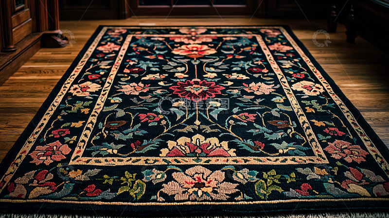 高清大图下载【趣麦麦图】精美花卉图案地毯
