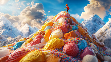 糖果山峰攀登者