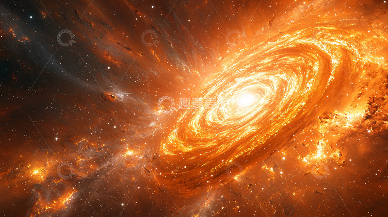高清大图下载【趣麦麦图】橙色漩涡星系