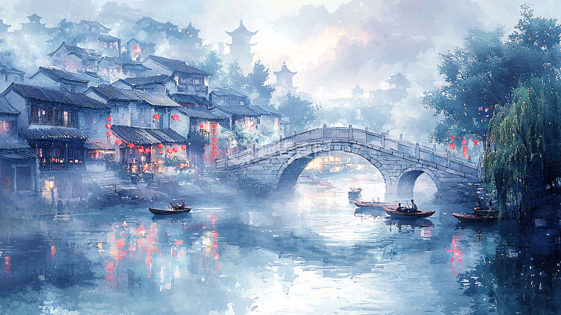 高清大图下载【趣麦麦图】水墨江南