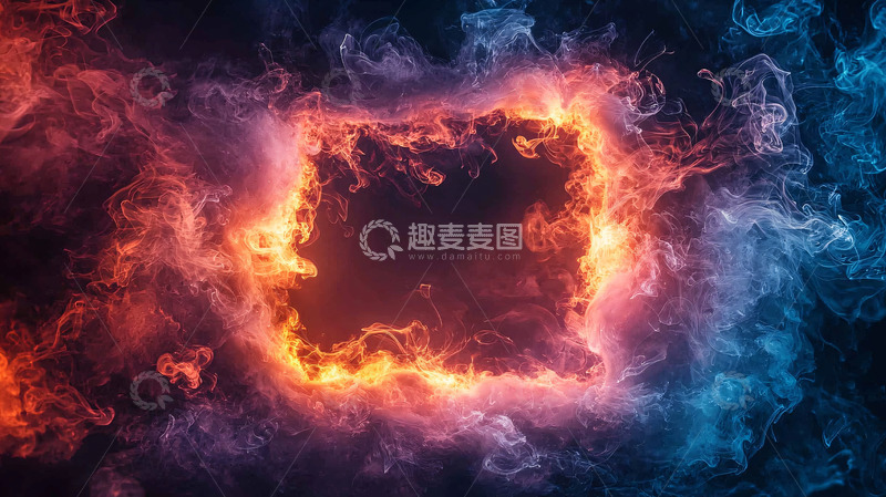 高清大图下载【趣麦麦图】火焰和冰的能量环绕