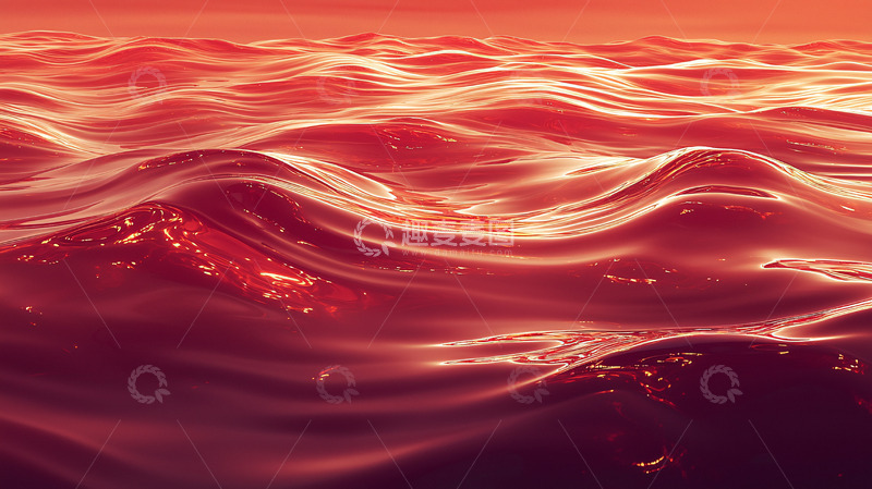 高清大图下载【趣麦麦图】红色波浪海洋