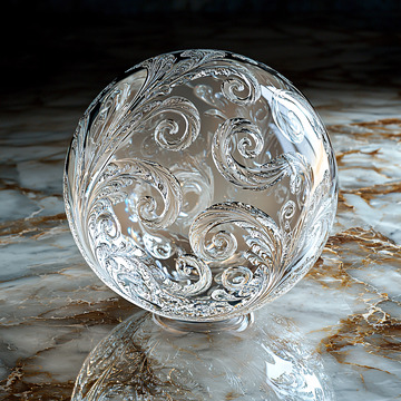 水晶球上的精致雕花