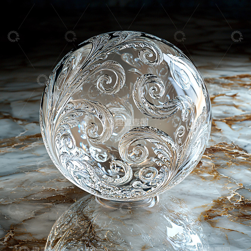 高清大图下载【趣麦麦图】水晶球上的精致雕花