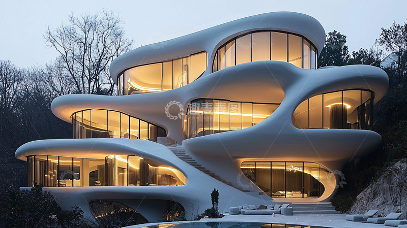 高清大图下载【趣麦麦图】流线型现代建筑