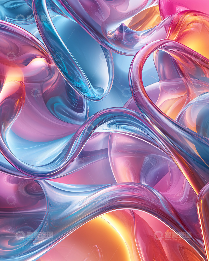 高清大图下载【趣麦麦图】抽象彩色流体