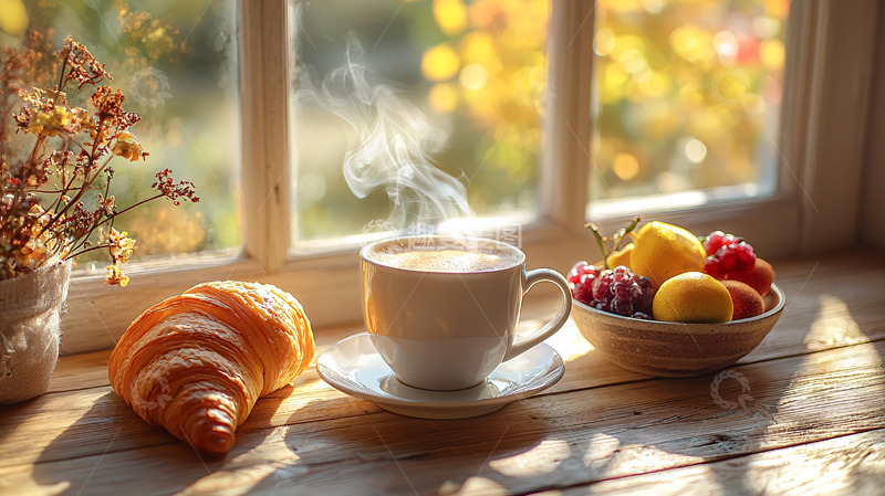 高清大图下载【趣麦麦图】窗边早餐