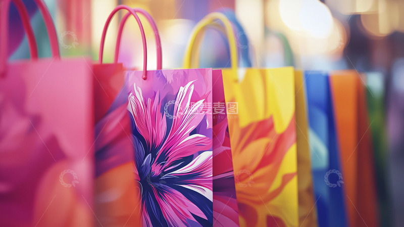 高清大图下载【趣麦麦图】彩色的购物袋