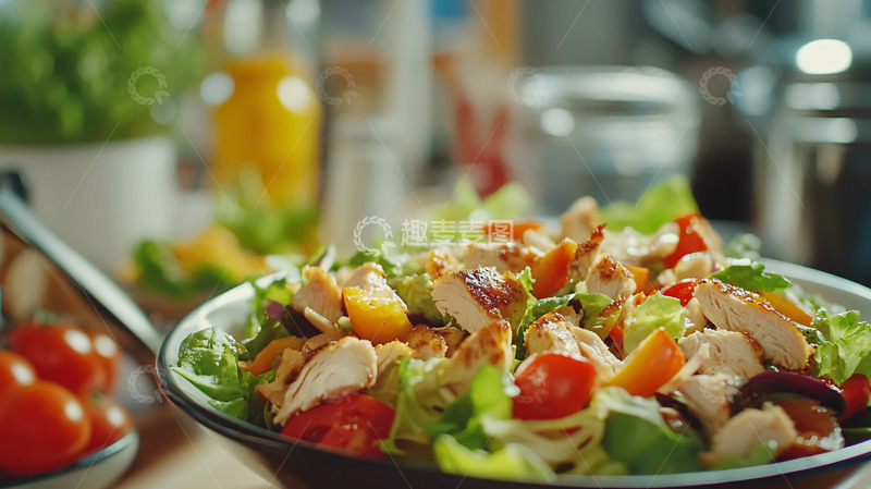 高清大图下载【趣麦麦图】美味鸡肉沙拉