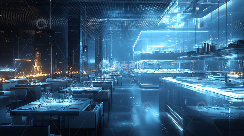 高清大图下载【趣麦麦图】未来科技感餐厅