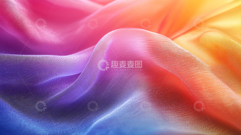 高清大图下载【趣麦麦图】彩虹渐变丝绸布料