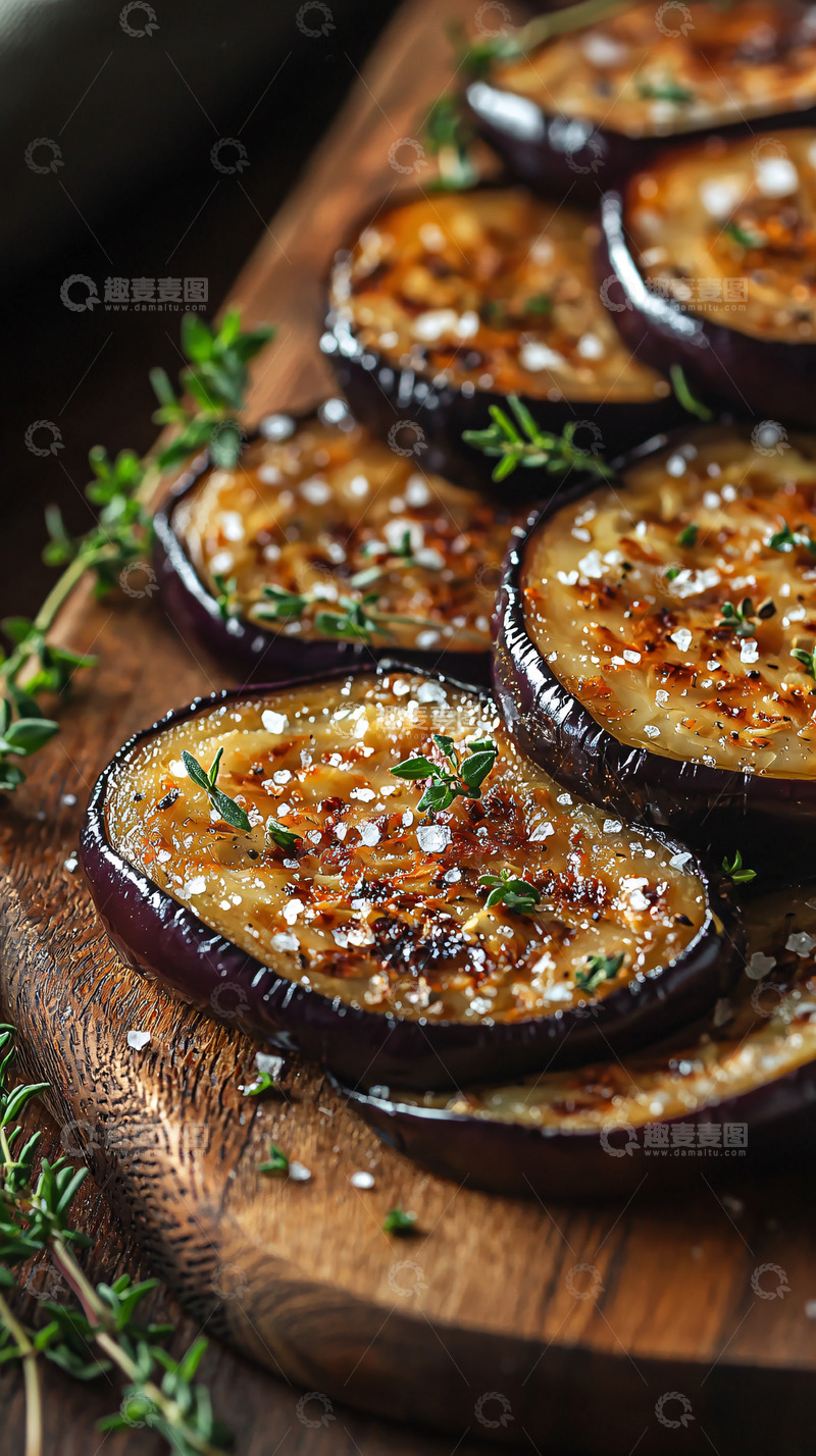 高清大图下载【趣麦麦图】烤茄子切片