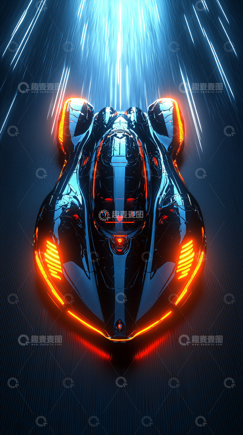 高清大图下载【趣麦麦图】未来主义飞行汽车