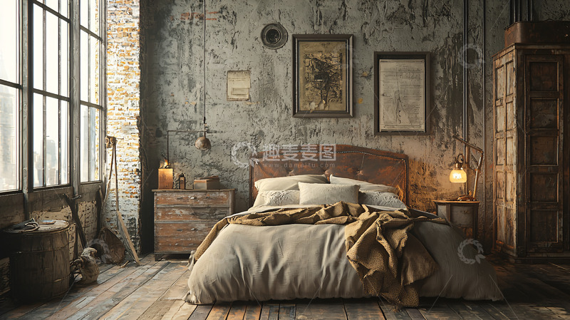 高清大图下载【趣麦麦图】复古老式卧室