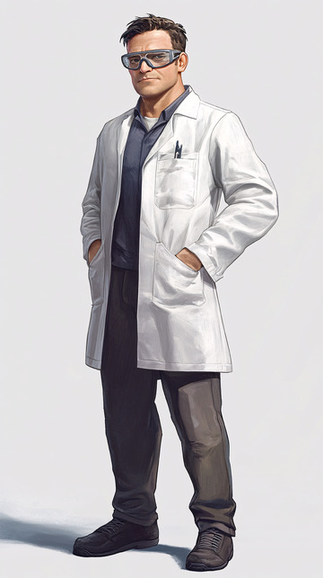 穿着白大褂的男性科学家