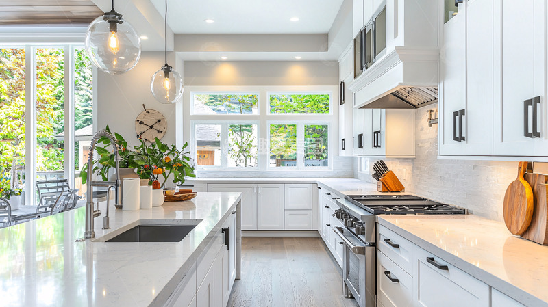 高清大图下载【趣麦麦图】现代简约白色厨房