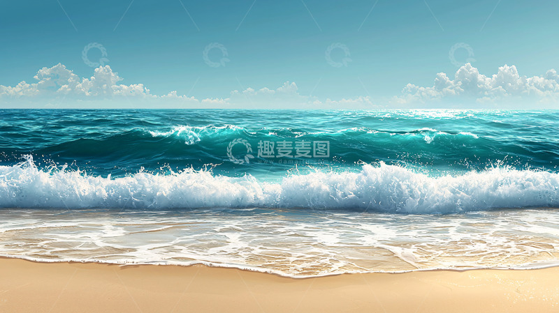 高清大图下载【趣麦麦图】阳光沙滩海浪15