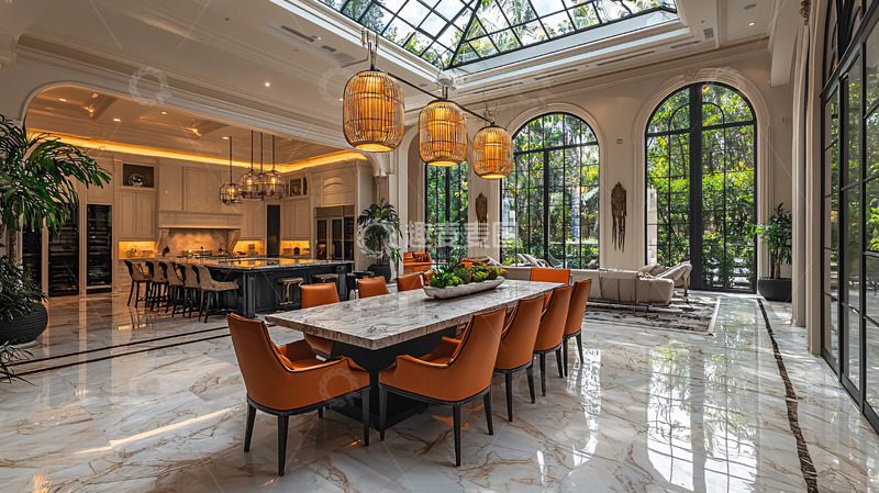 高清大图下载【趣麦麦图】豪华别墅室内餐厅