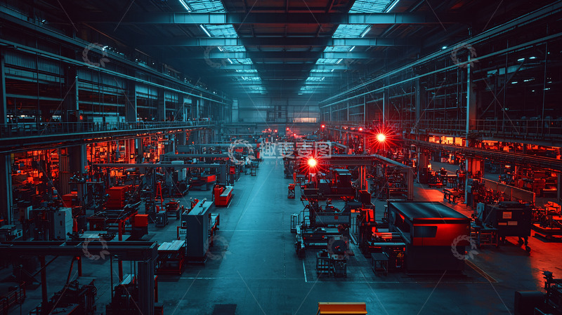 高清大图下载【趣麦麦图】暗色调工业厂房内部