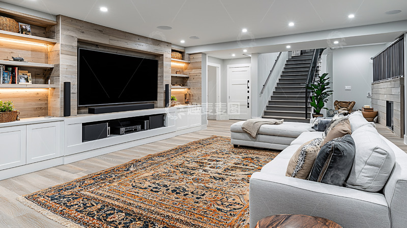 高清大图下载【趣麦麦图】豪华地下室客厅