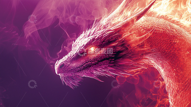 高清大图下载【趣麦麦图】火焰龙