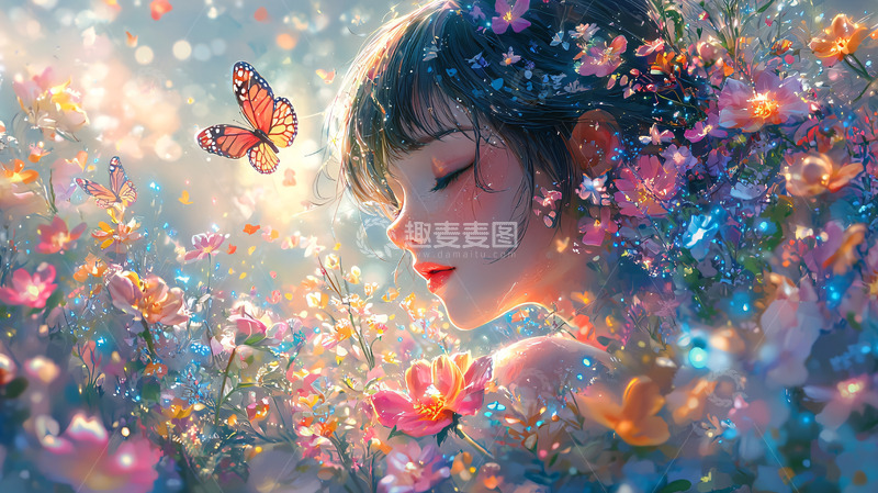 高清大图下载【趣麦麦图】梦幻少女