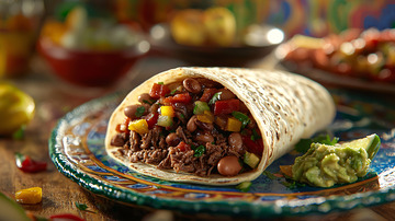 美味牛肉豆子墨西哥卷