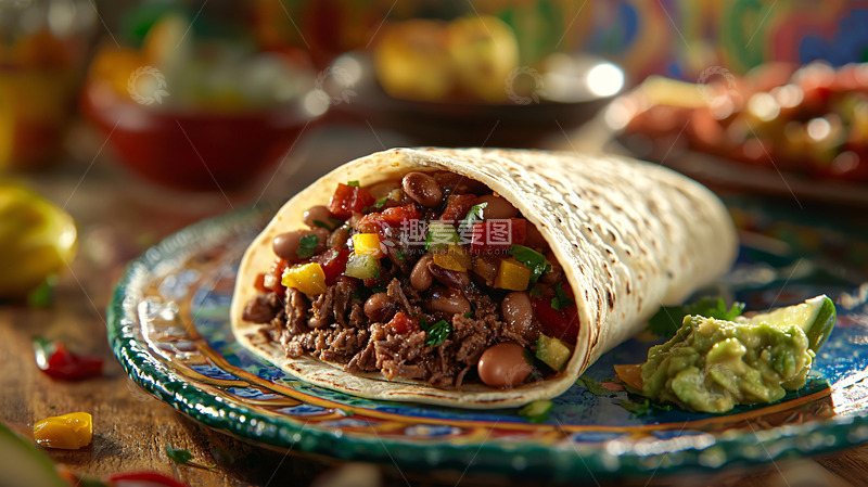 高清大图下载【趣麦麦图】美味牛肉豆子墨西哥卷