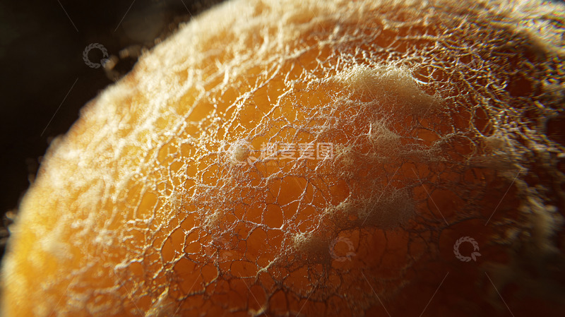 高清大图下载【趣麦麦图】黄褐色网状结构的果实表面特写