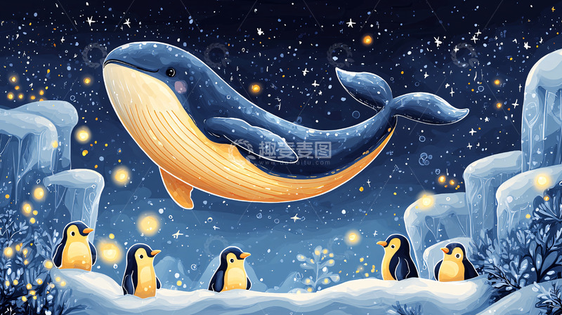 高清大图下载【趣麦麦图】蓝色鲸鱼