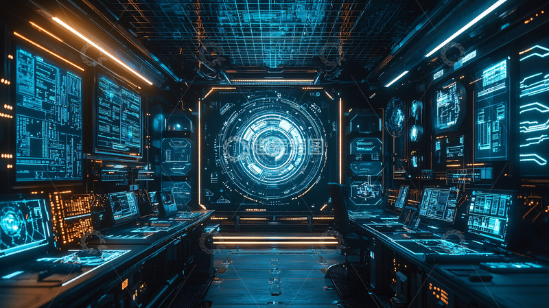 高清大图下载【趣麦麦图】未来科技控制中心