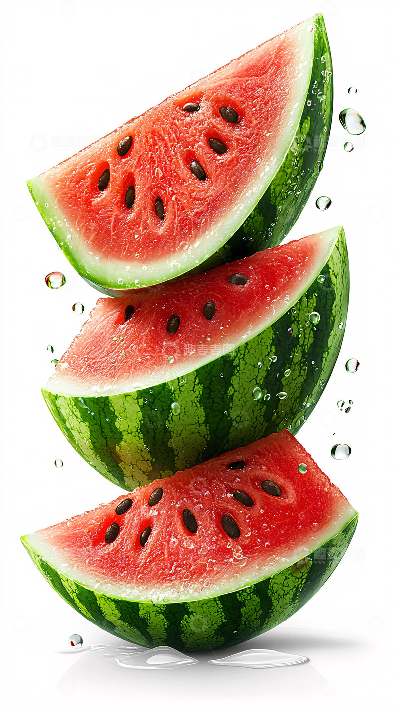 高清大图下载【趣麦麦图】多汁的西瓜切片堆叠