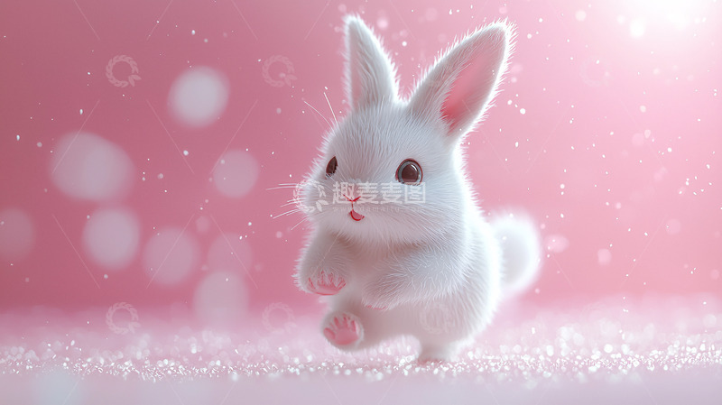 高清大图下载【趣麦麦图】粉嫩可爱的小白兔