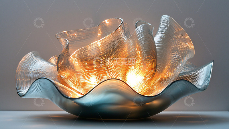 高清大图下载【趣麦麦图】流光溢彩的玻璃花灯