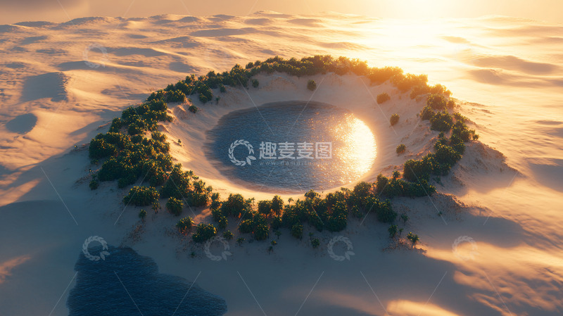 高清大图下载【趣麦麦图】沙漠绿洲