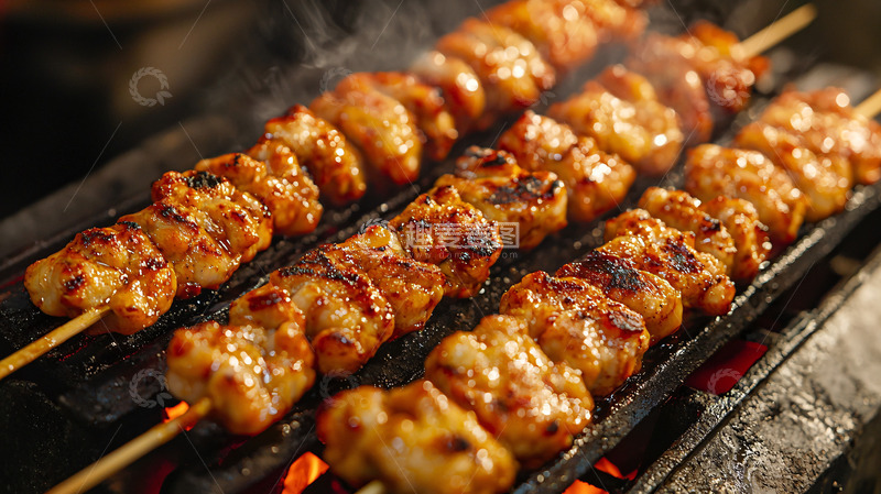 高清大图下载【趣麦麦图】烤鸡肉串