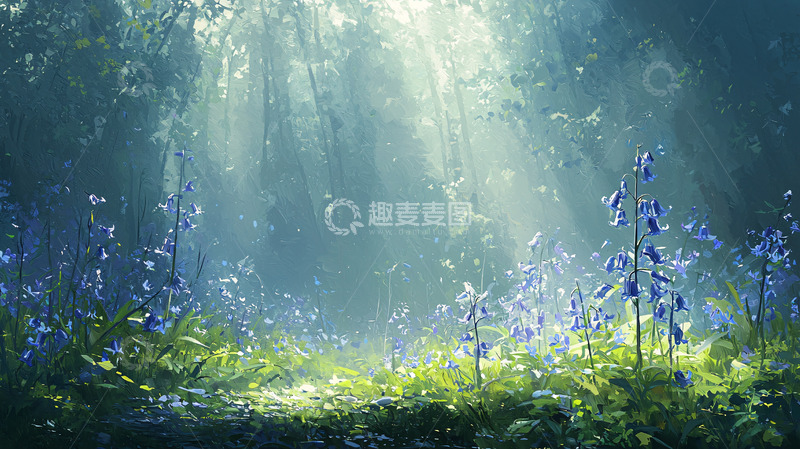 高清大图下载【趣麦麦图】森林光线花海