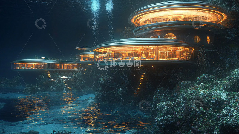 高清大图下载【趣麦麦图】海底未来都市