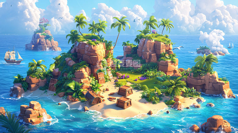高清大图下载【趣麦麦图】热带岛屿