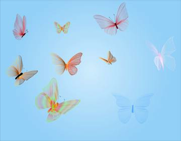 艺术线条蝴蝶矢量图