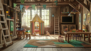 木质儿童游戏室