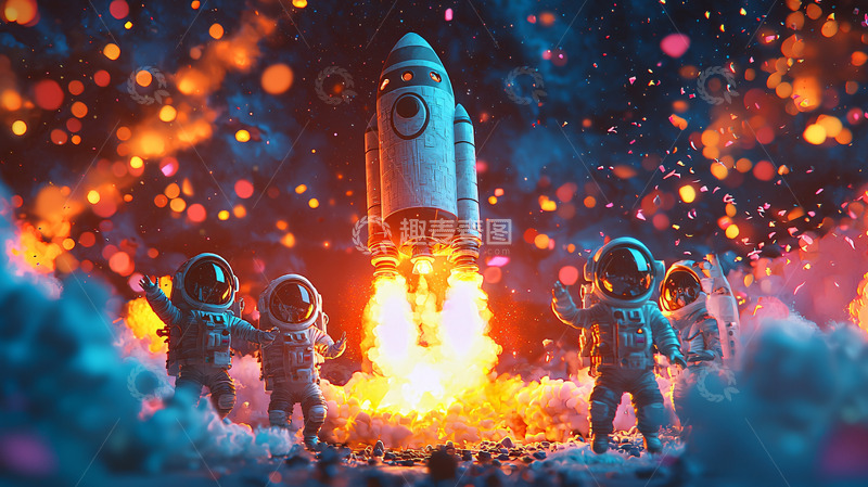 高清大图下载【趣麦麦图】宇宙飞船发射