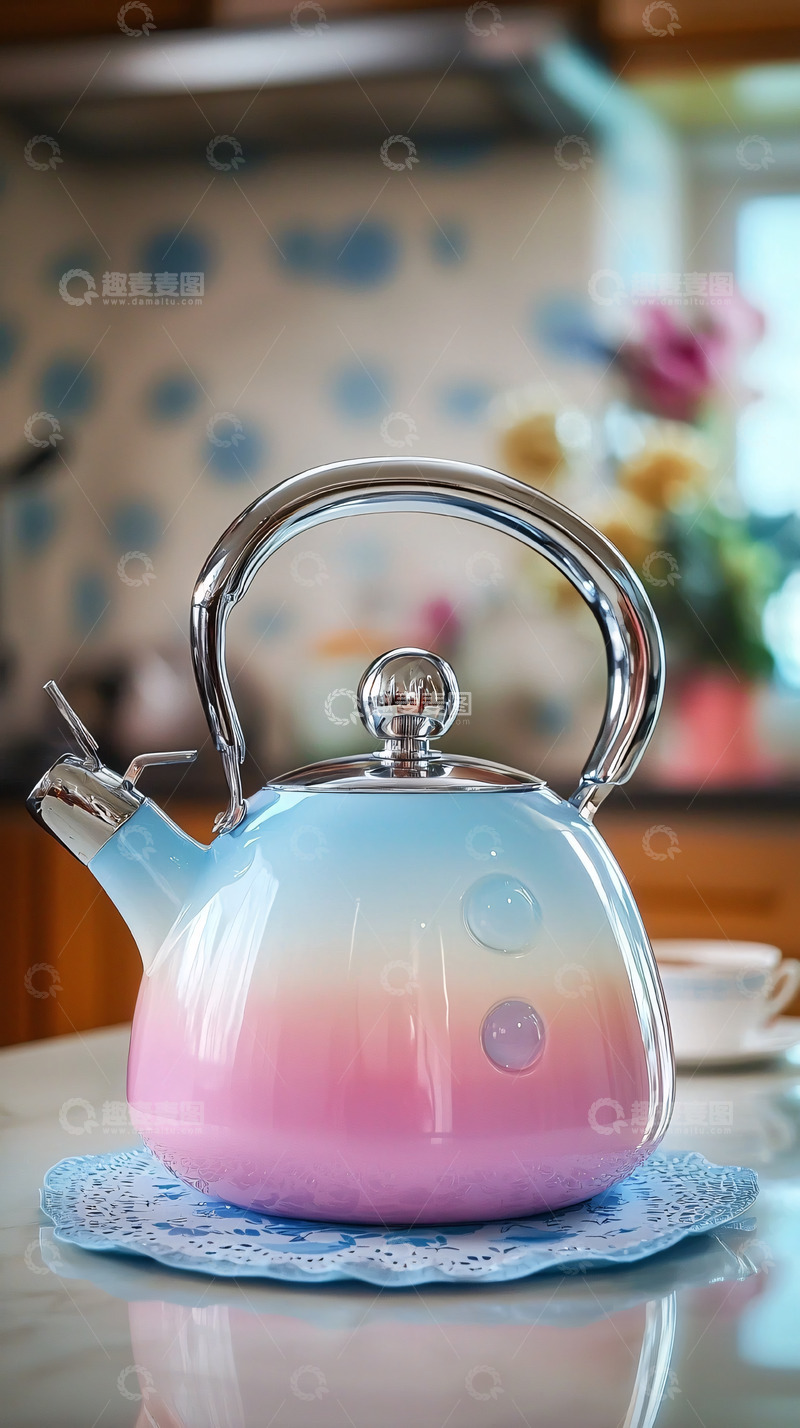 高清大图下载【趣麦麦图】渐变色水壶